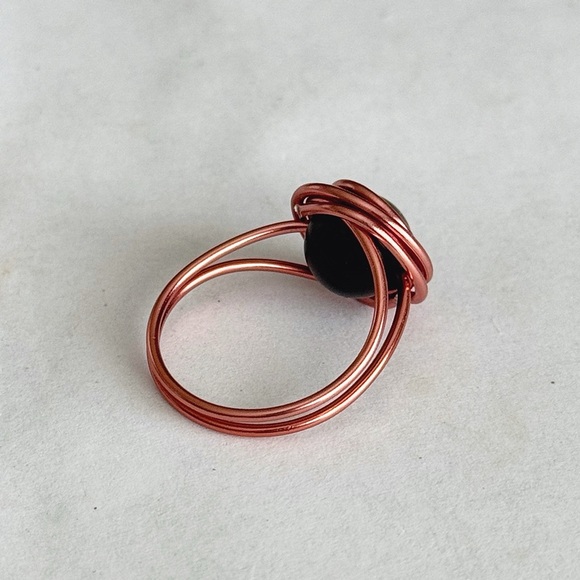 5 For $25💫Alternative Black Ball Coiled Ring - Picture 5 of 7